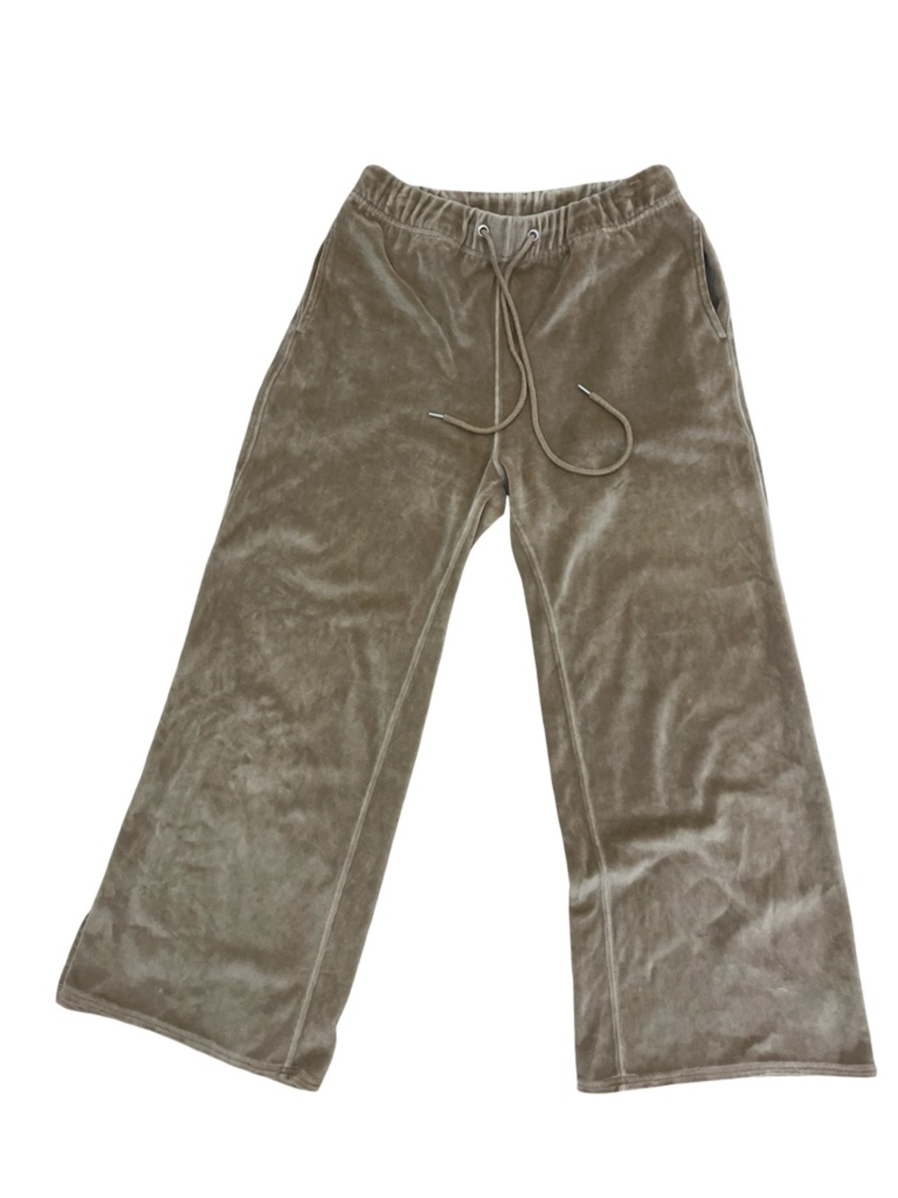 Nili Lotan Daphne Camel Velour Track Pants XS Cropped Wideleg